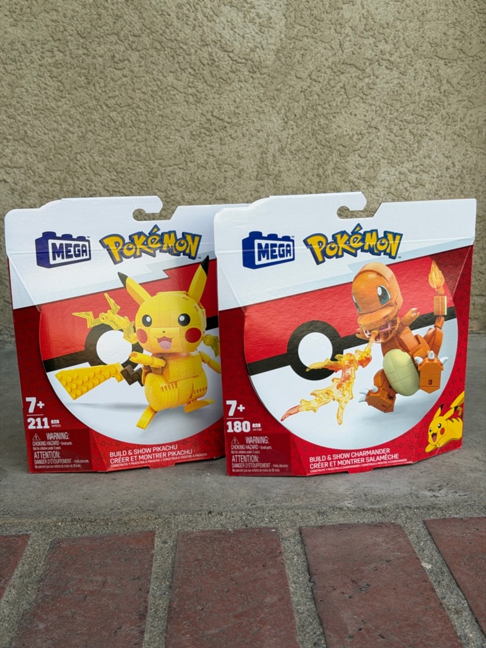 Pokemon Mega Block Sets - Yellow Pikachu & Orange Charmander